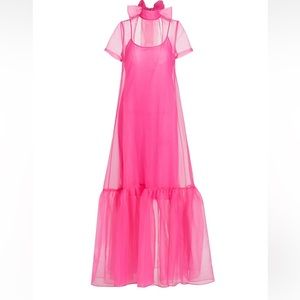 STAUD Calluna high-neck tiered organza gown